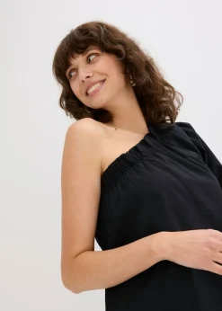 Mujer bonprix bonprix Vestido de algodón con un hombro al descubierto