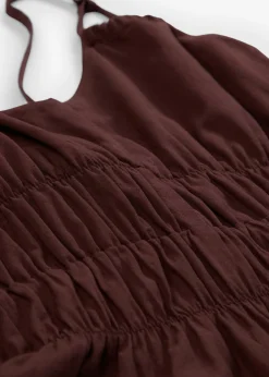 bonprix bonprix Vestidos>Vestido de algodón orgánico puro con tirantes Marrón tierra