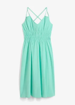 bonprix bonprix Vestidos>Vestido de algodón orgánico puro con tirantes Azul mentol