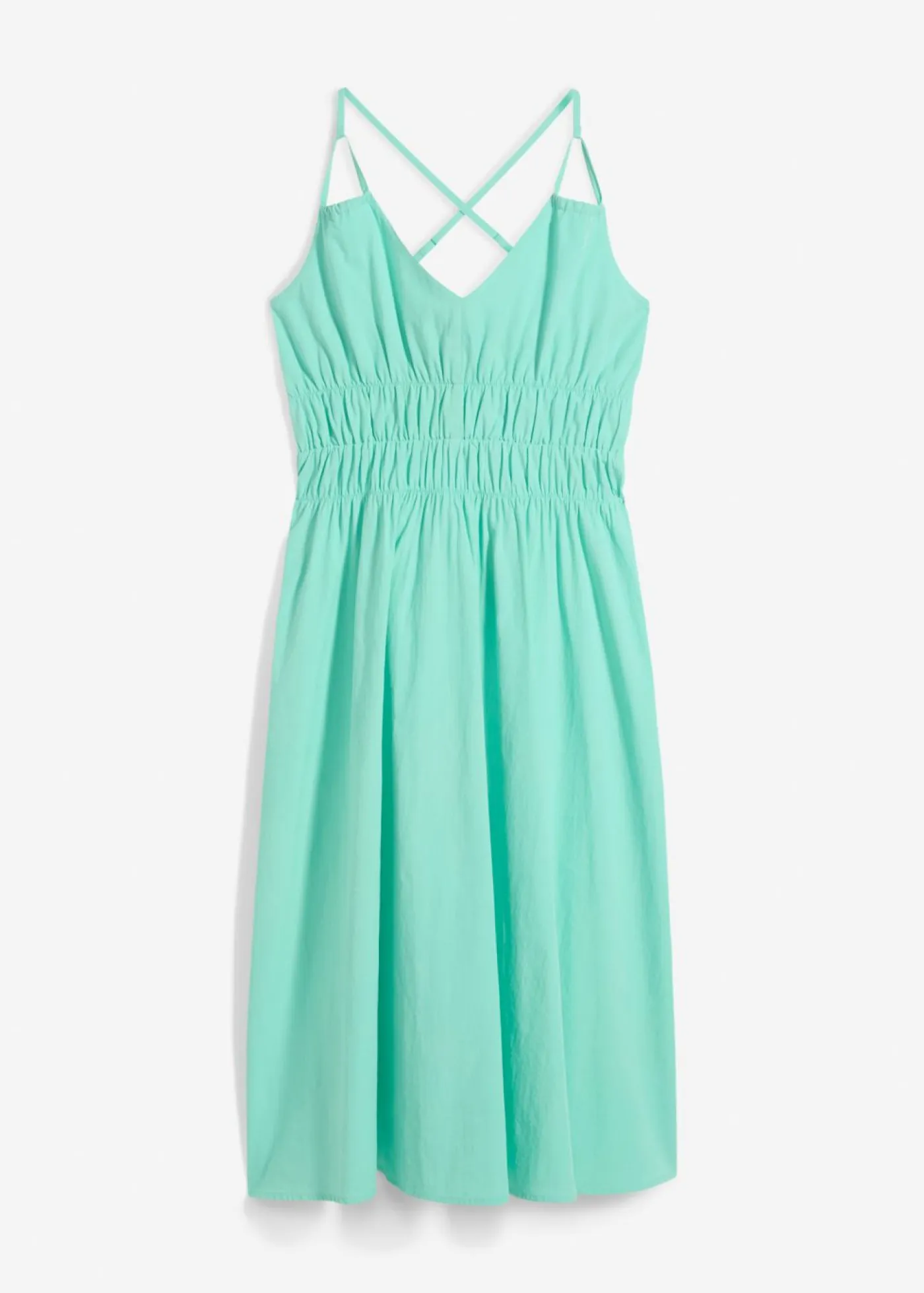 bonprix bonprix Vestidos>Vestido de algodón orgánico puro con tirantes Azul mentol