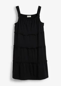 bonprix bonprix Ropa 9 A 16 Años·Vestidos Y Monos>Vestido de algodón orgánico puro con tirantes Negro