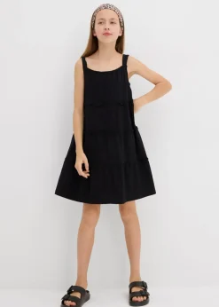bonprix bonprix Ropa 9 A 16 Años·Vestidos Y Monos>Vestido de algodón orgánico puro con tirantes Negro