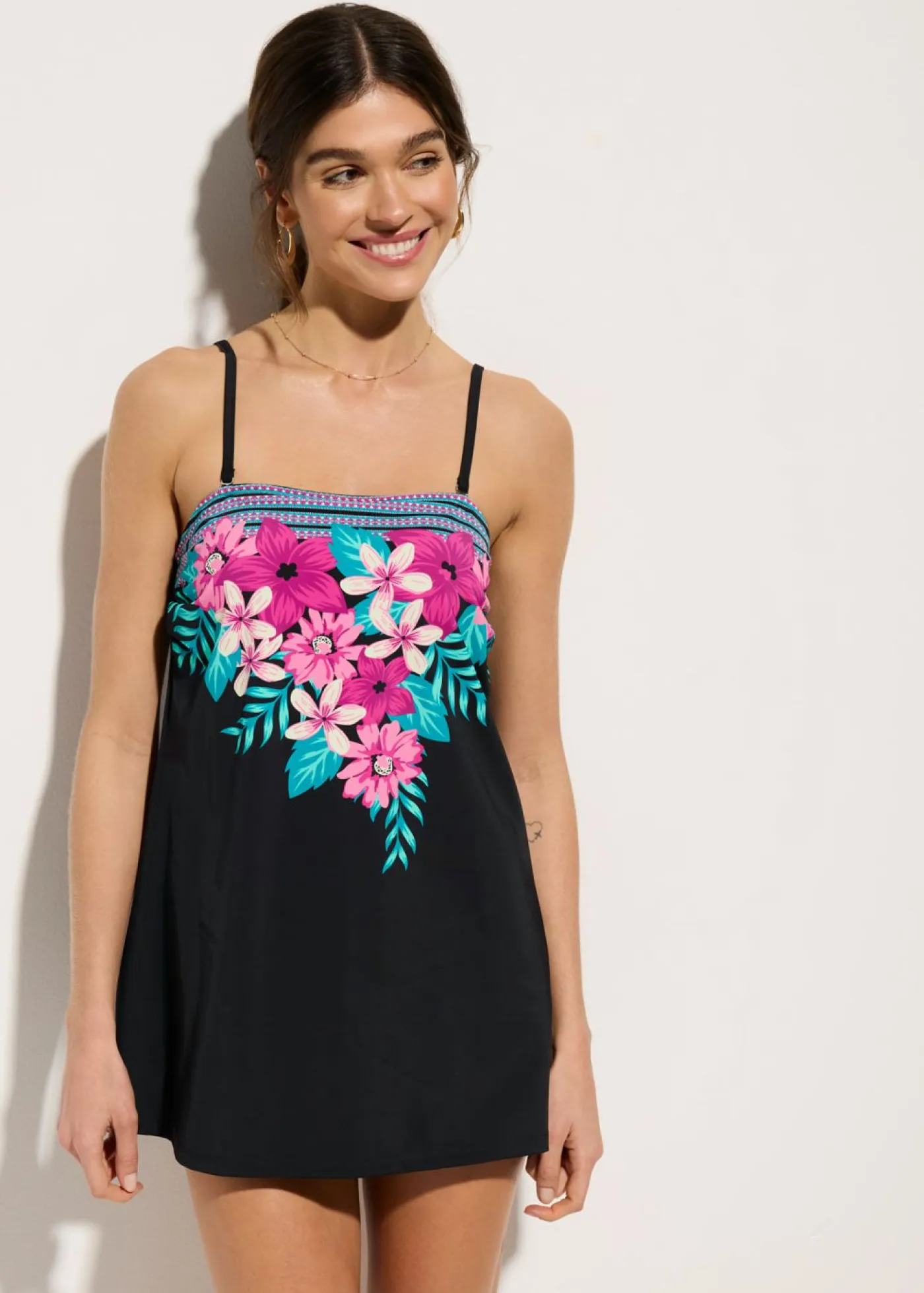 bonprix bonprix Vestidos Moldeadores|Trajes De Baño>Vestido de baño con efecto moldeador medio Negro