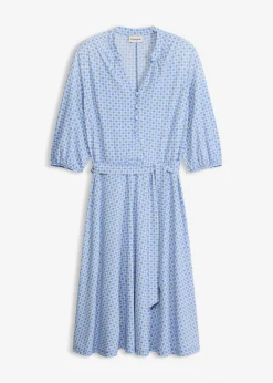 Mujer bonprix bonprix Vestido de blusa en jersey con cordón (2 piezas)