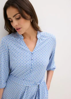 Mujer bonprix bonprix Vestido de blusa en jersey con cordón (2 piezas)