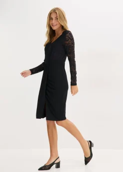 Mujer bonprix bonprix Vestido de encaje con drapeado