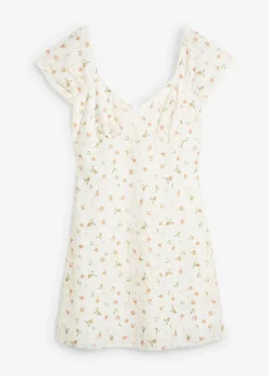 bonprix bonprix Vestidos>Vestido de encaje con estampado de flores blanco con flores
