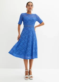 bonprix bonprix Vestidos|Ropa Elegante>Vestido de encaje con ganchillo Azul