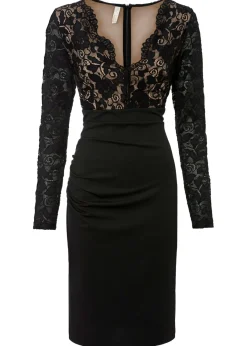 Mujer bonprix bonprix Vestido de encaje favorecedor, talla corta