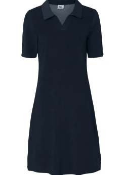 Mujer bonprix bonprix Vestido de froté hasta la rodilla con cuello tipo polo