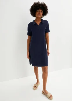 Mujer bonprix bonprix Vestido de froté hasta la rodilla con cuello tipo polo