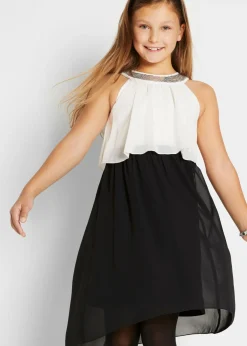 bonprix bonprix Ropa 9 A 16 Años·Vestidos Y Monos>Vestido de gasa Blanco-negro