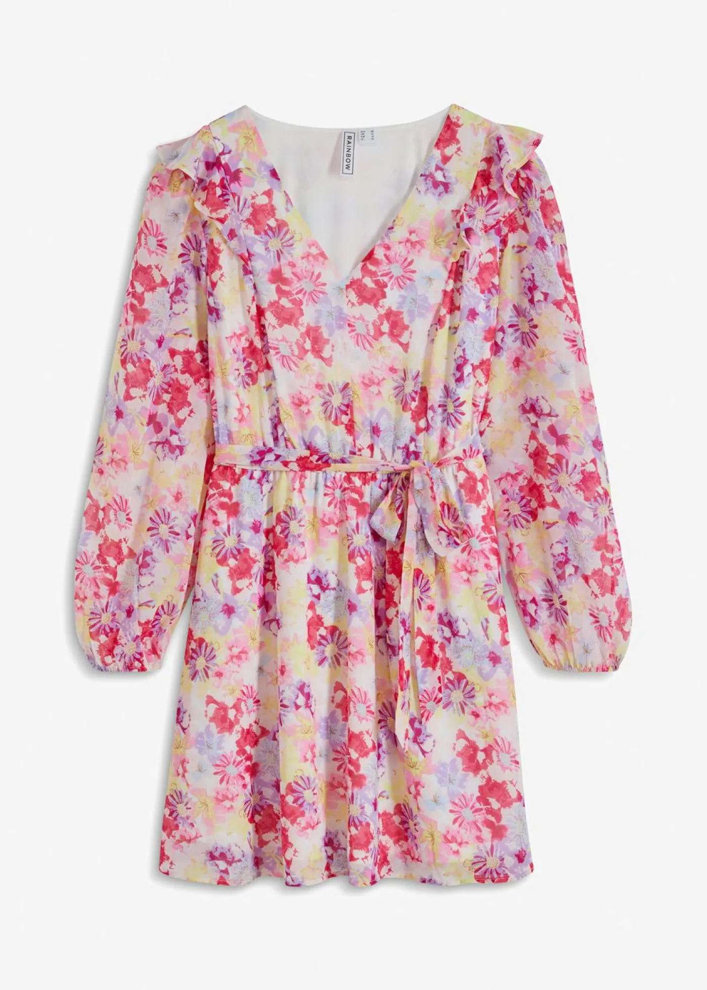 bonprix bonprix Vestidos>Vestido de gasa blanco/rosa pálido con flores