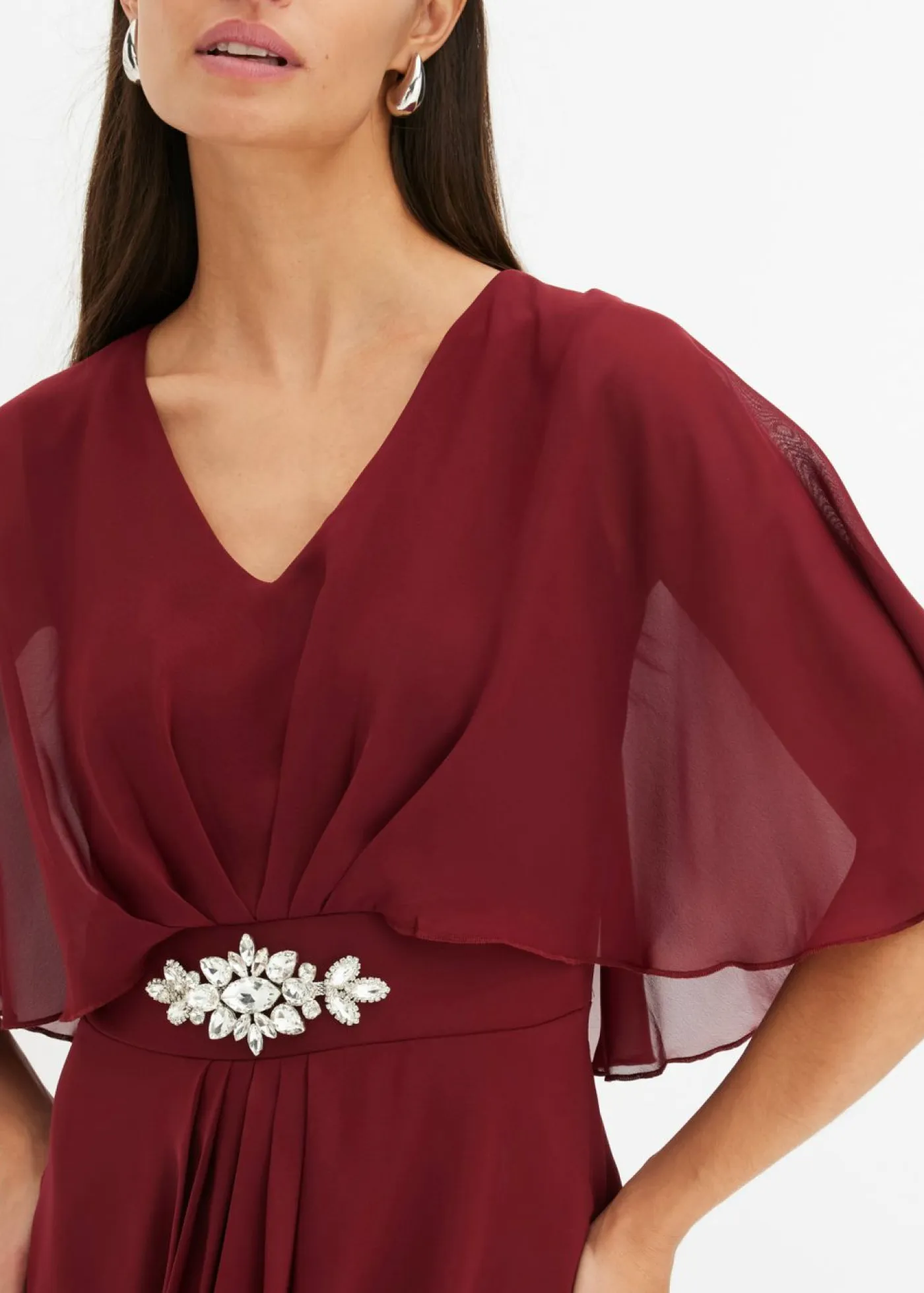 Mujer bonprix bonprix Vestido de gasa con aplicación de piedras