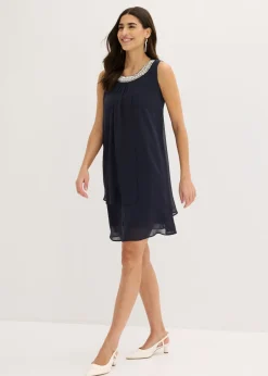 Mujer bonprix bonprix Vestido de gasa con aplicación de piedras