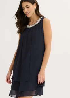 Mujer bonprix bonprix Vestido de gasa con aplicación de piedras