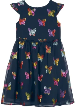 bonprix bonprix Ropa 2 A 9 Años·Vestidos Y Faldas>Vestido de gasa con corte en A Azul oscuro