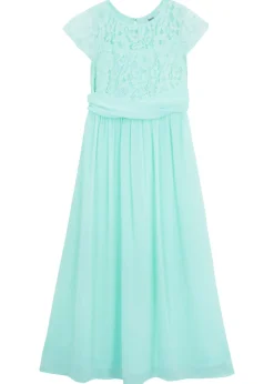 bonprix bonprix Ropa 9 A 16 Años·Vestidos Y Monos>Vestido de gasa con encaje menta verde
