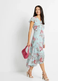 Mujer bonprix bonprix Vestido de gasa con volantes