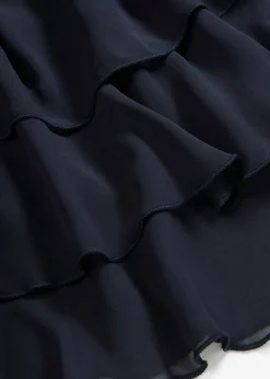 bonprix bonprix Vestidos>Vestido de gasa de poliéster reciclado Azul marino