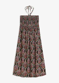 bonprix bonprix Ropa De Playa|Vestidos>Vestido de gasa para la playa Negro multicolor