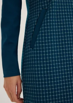 Mujer bonprix bonprix Vestido de jacquard con cuello en contraste