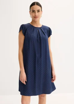 bonprix bonprix Vestidos>Vestido de jacquard con pinzas azul marino topos
