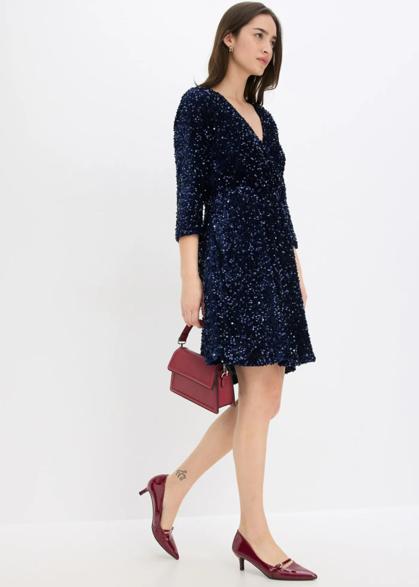 bonprix bonprix Vestidos>Vestido de lentejuelas Azul marino