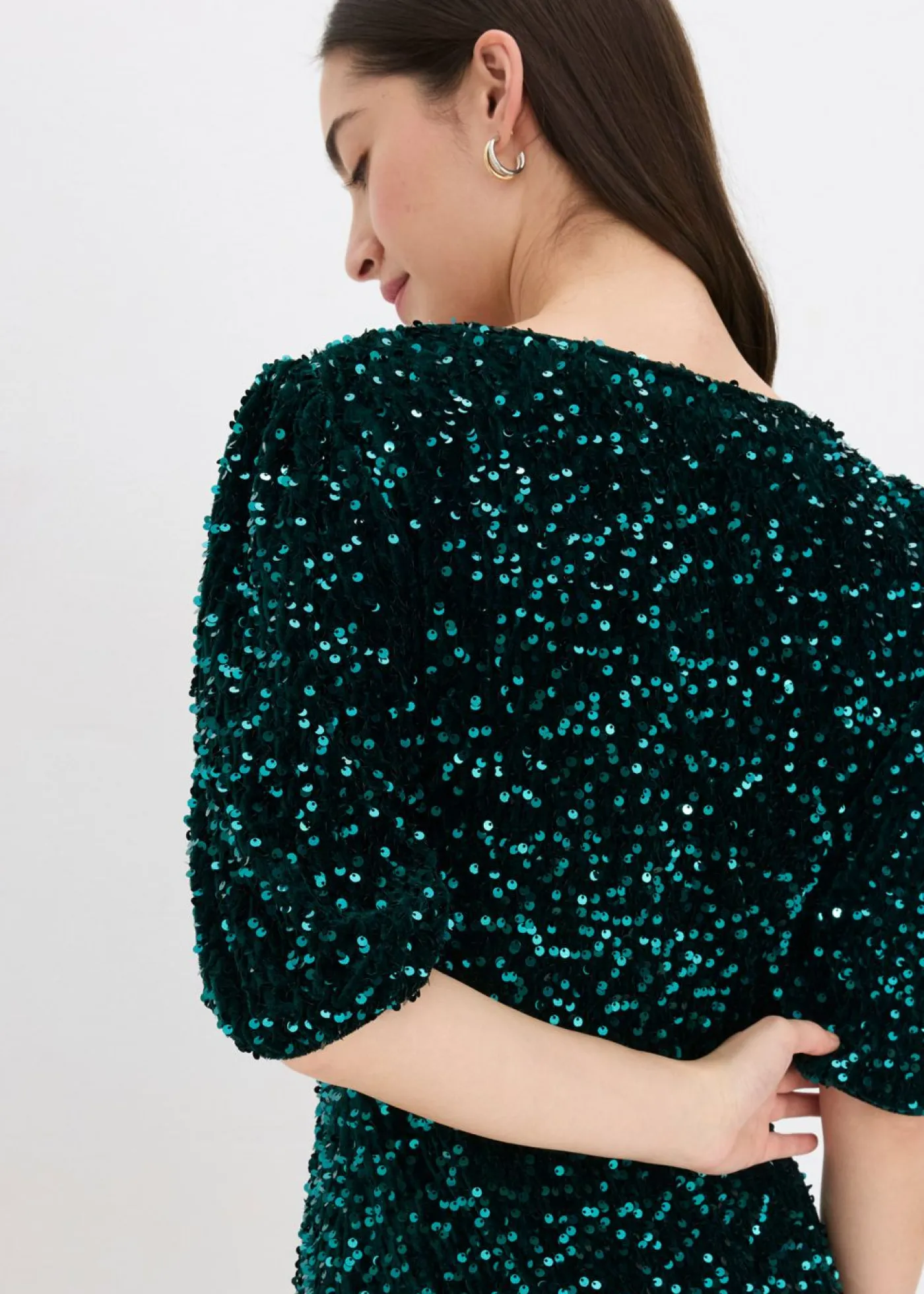 bonprix bonprix Vestidos>Vestido de lentejuelas Verde oscuro