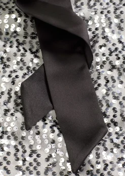 Mujer bonprix bonprix Vestido de lentejuelas con detalle de lazo