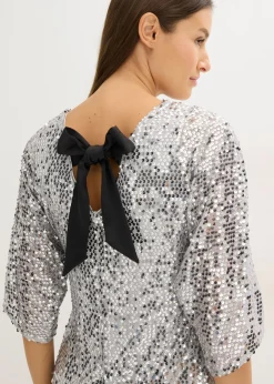 Mujer bonprix bonprix Vestido de lentejuelas con detalle de lazo