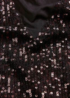 bonprix bonprix Vestidos>Vestido de lentejuelas con hombreras Negro-café metalizado