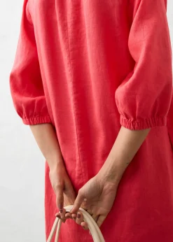 Mujer bonprix bonprix Vestido de lino puro con mangas 3/4