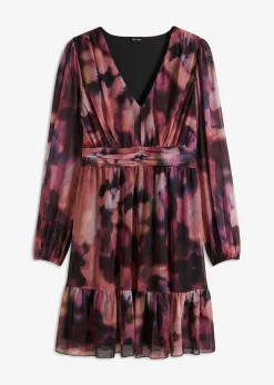 bonprix bonprix Vestidos>Vestido de malla rosa pálido-negro