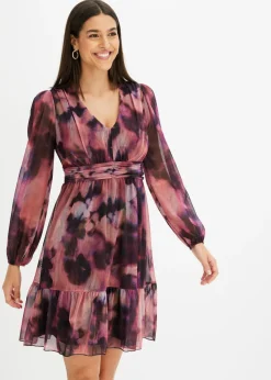 bonprix bonprix Vestidos>Vestido de malla rosa pálido-negro