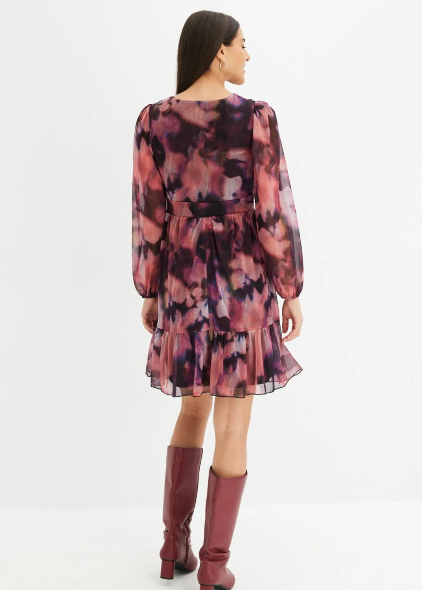 bonprix bonprix Vestidos>Vestido de malla rosa pálido-negro