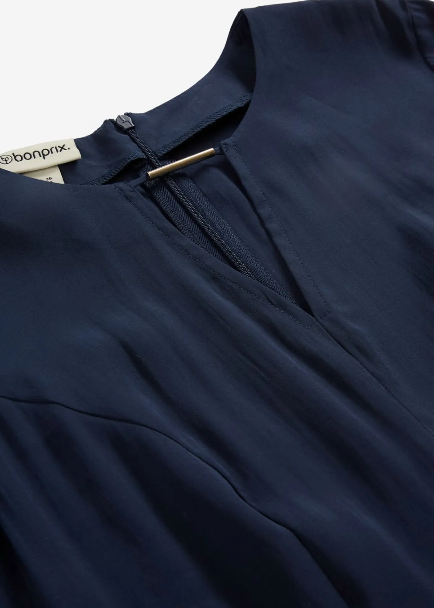 bonprix bonprix Vestidos|Novedades>Vestido de mezcla de viscosa fina Azul marino