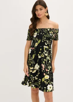 Mujer bonprix bonprix Vestido de mezcla de viscosa suave con escote bañera