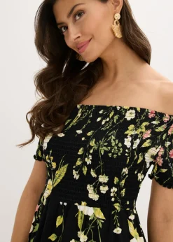 Mujer bonprix bonprix Vestido de mezcla de viscosa suave con escote bañera