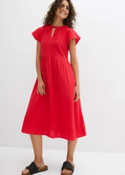 bonprix bonprix Vestidos>Vestido de muselina suave fresa