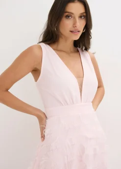 Mujer bonprix bonprix Vestido de noche con detalle de encaje deshilachado