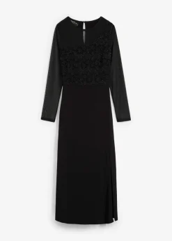 bonprix bonprix Tallas Pequeñas|Vestidos>Vestido de noche con encaje Negro