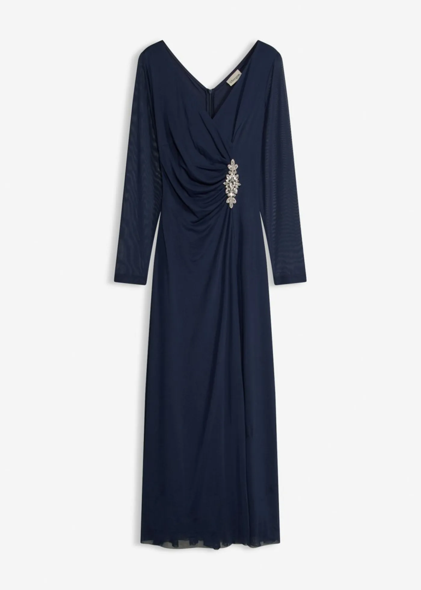 bonprix bonprix Vestidos|Novedades>Vestido de noche de tul delicado con aplicación de piedras Azul marino