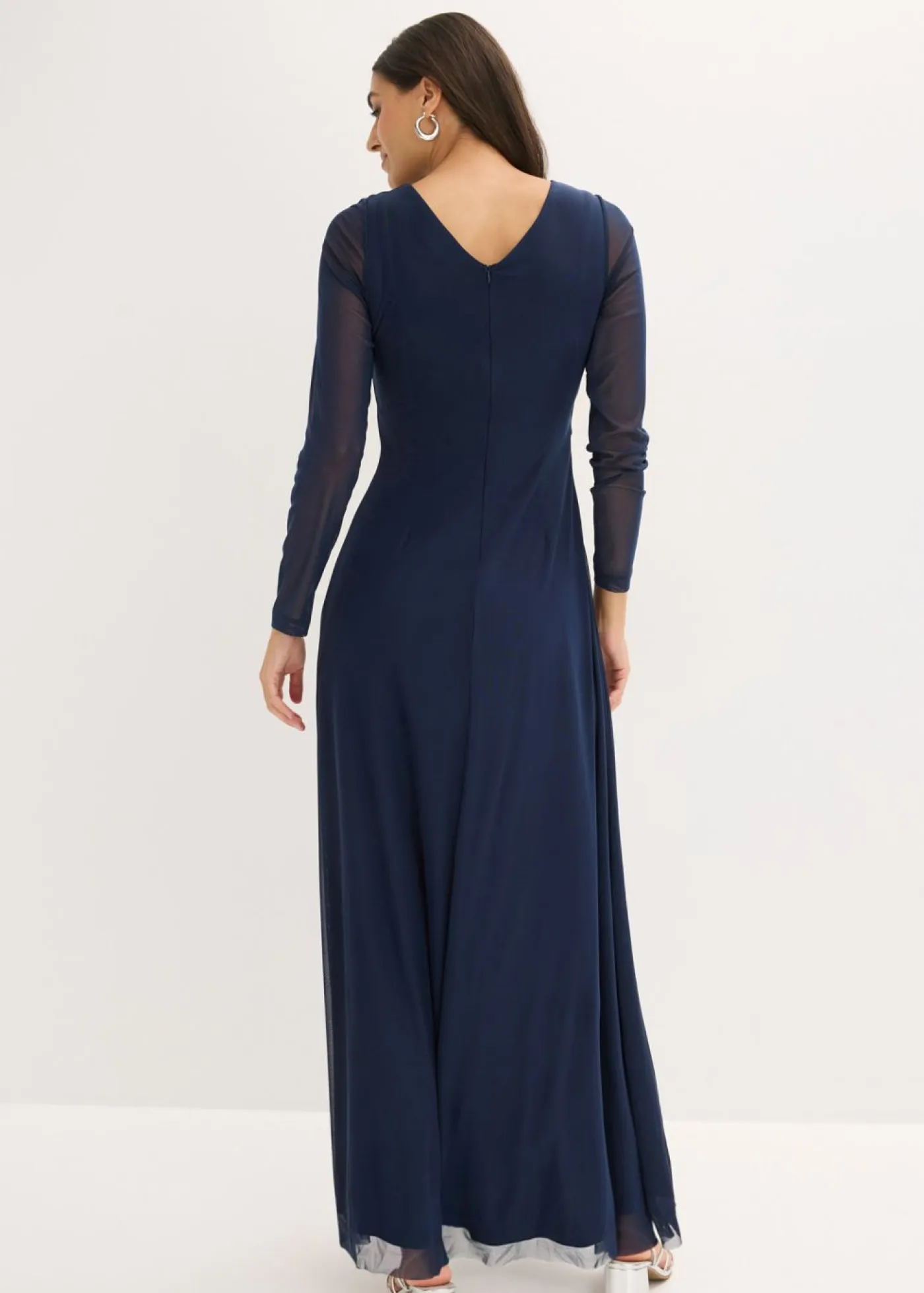 bonprix bonprix Vestidos|Novedades>Vestido de noche de tul delicado con aplicación de piedras Azul marino