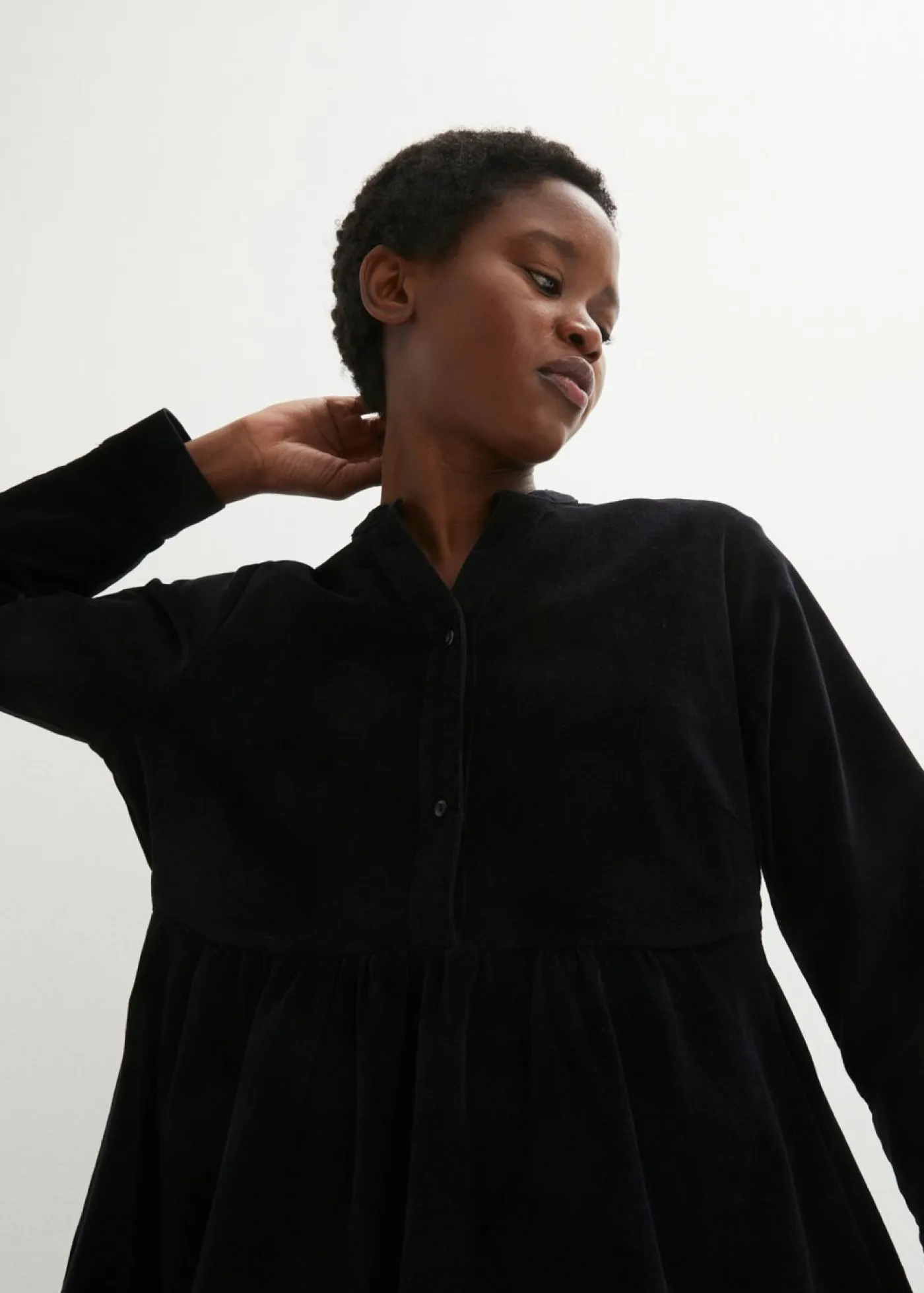 bonprix bonprix Vestidos>Vestido de pana de algodón Negro