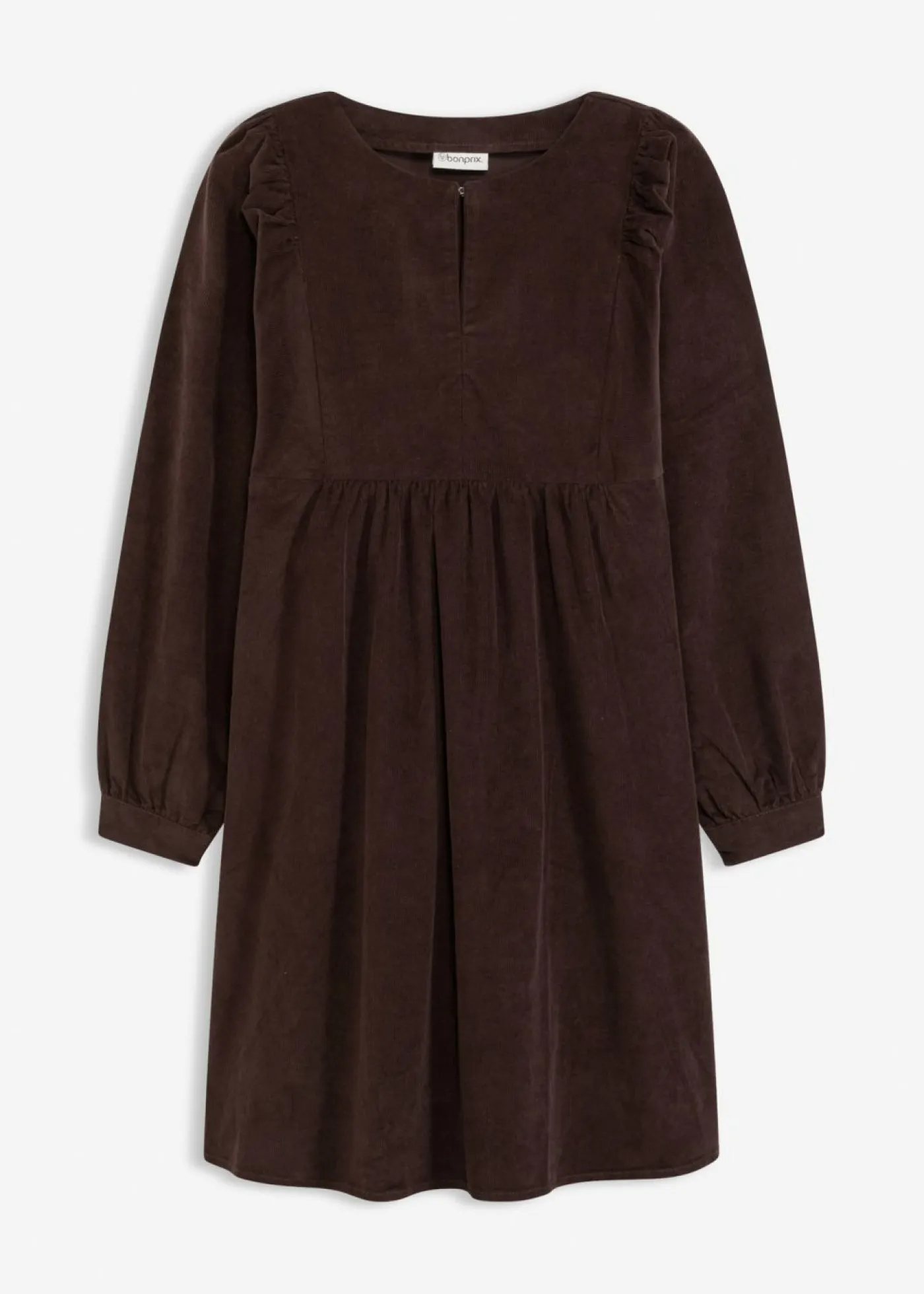 bonprix bonprix Vestidos>Vestido de pana de algodón Marrón oscuro