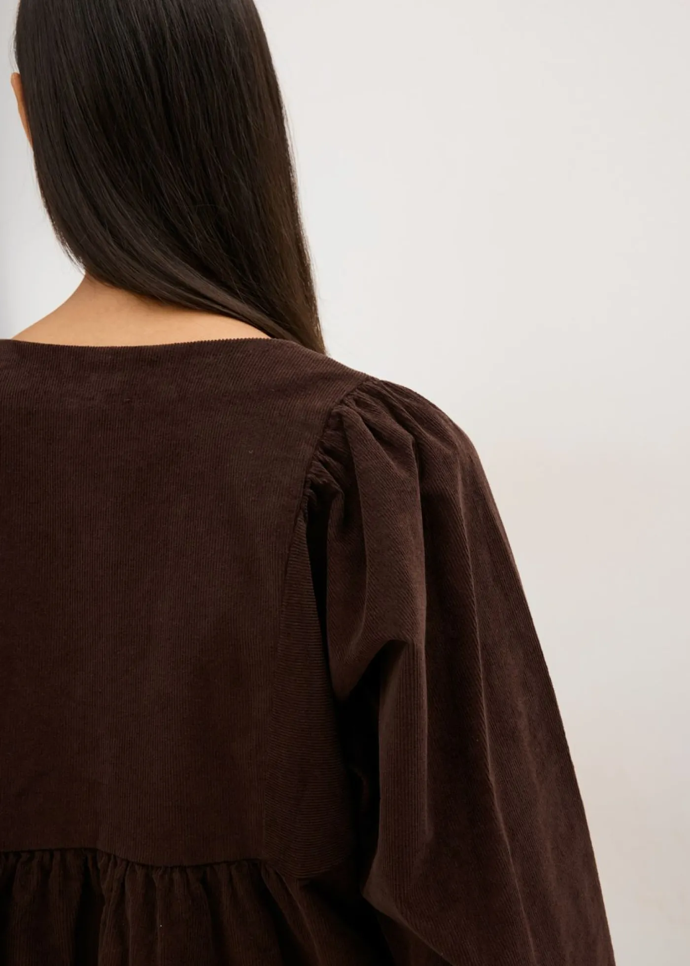 bonprix bonprix Vestidos>Vestido de pana de algodón Marrón oscuro