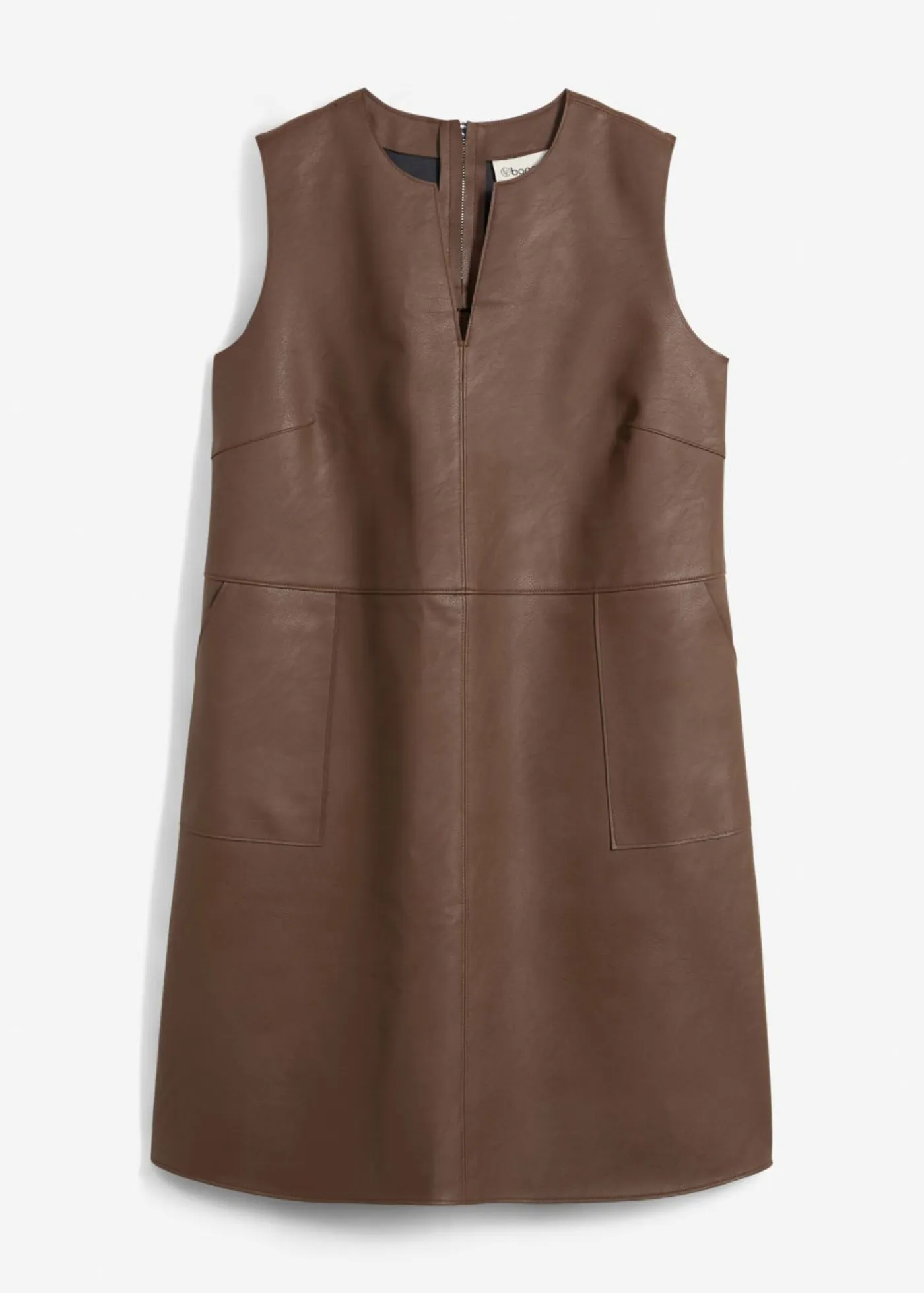 bonprix bonprix Esenciales|Vestidos>Vestido de piel sintética marrón