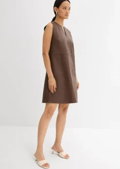 bonprix bonprix Esenciales|Vestidos>Vestido de piel sintética marrón