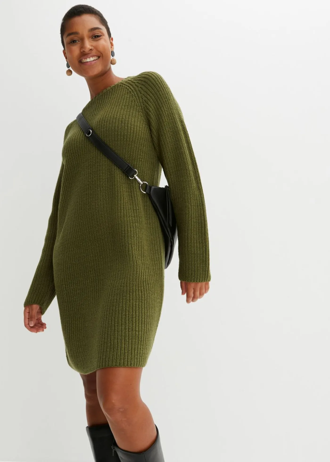 bonprix bonprix Vestidos|Ropa De Punto>Vestido de punto caqui oscuro